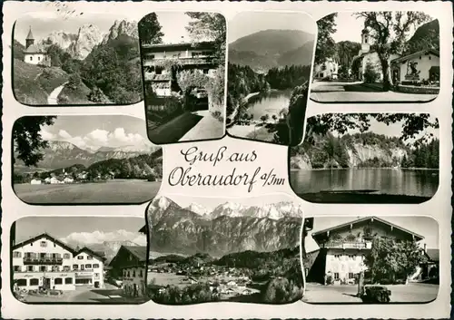 Oberaudorf Mehrbildkarte Umland-Ansichten s/w Ansichten Inntaler Alpen 1960