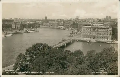 Postcard Stockholm Blick über die Stadt 1935