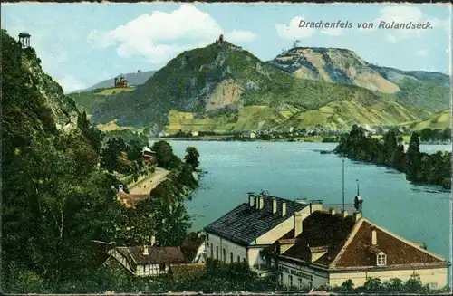 Bad Godesberg-Bonn Burg Drachenfels (Siebengebirge) Rhein Partie Rolandseck 1910