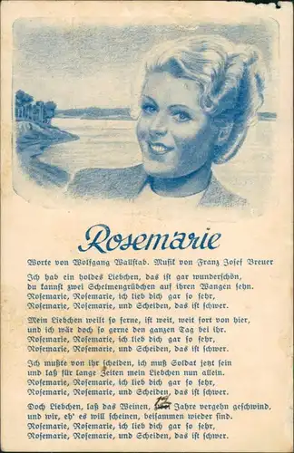 Ansichtskarte  Liedkarten - Rosemarie 1939
