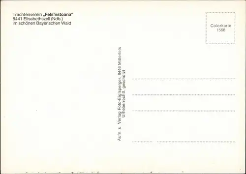 Ansichtskarte Elisabethszell-Haibach Trachtenverein "Felsnstoana" 1980