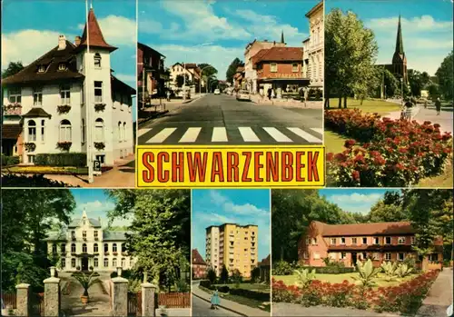 Ansichtskarte Schwarzenbek 6 Bild: Straßen, Häuser 1970