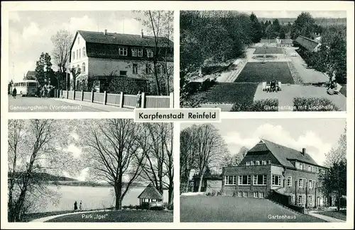 Ansichtskarte Reinfeld (Holstein) 4 Bild: Genesungsheim, Garten 1956