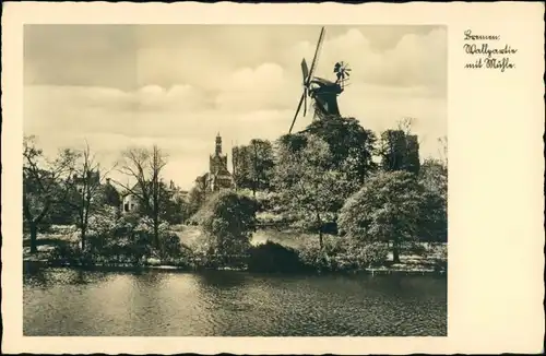 Ansichtskarte Bremen Windmühle - Wallanlagen 1930