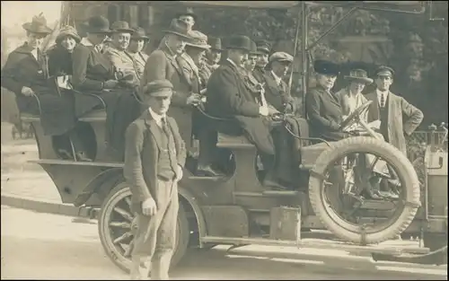 Ansichtskarte München Rundfahrt - Bus, Menschen 1911