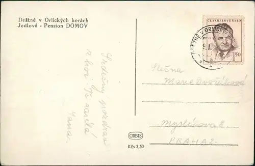 Deschney (Deschnei) Deštné v Orlických horách    Restaurant Pension DOMOV 1955