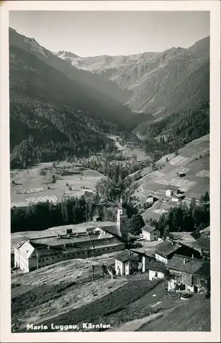 Maria Luggau-Lesachtal Panorma Blick auf die Ortsmitte Dorf-Mitte 1950