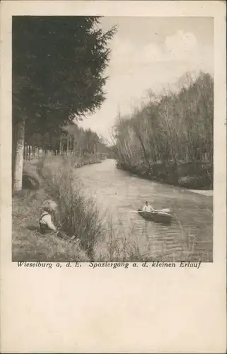 Wieselburg Kind und Ruderer "Spaziergang" a.d. kleinen Erlauf 1927