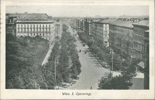 Ansichtskarte Wien Häuser Strassen Partie am Opernring 1917