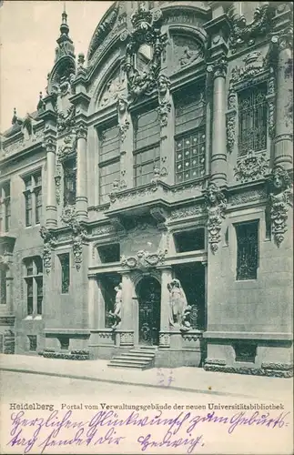 Heidelberg Portal Verwaltungsgebäude Universitätsbibliothek 1905/1904