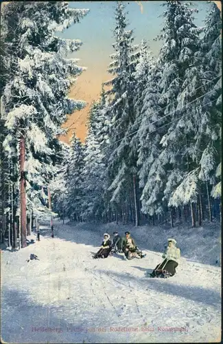 Heidelberg Umland-Ansichten Rodelbahn Rodel Partie beim Königstuhl 1922