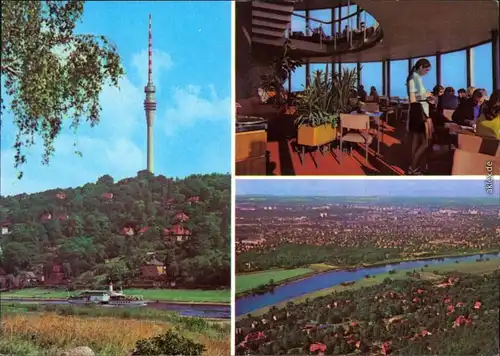 Ansichtskarte Wachwitz-Dresden Innenasnicht, Blick vom Fernsehturm 1975