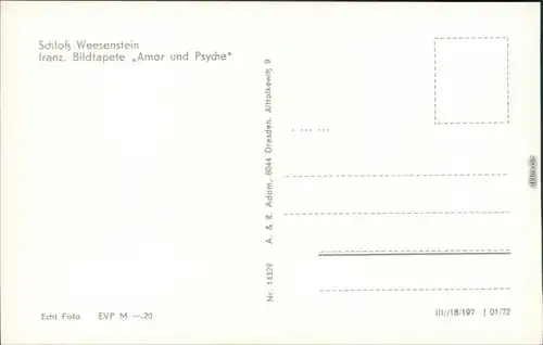 Weesenstein (Müglitz) Schloss Weesenstein - franz. Bildtapete Amor und Psyche 1977