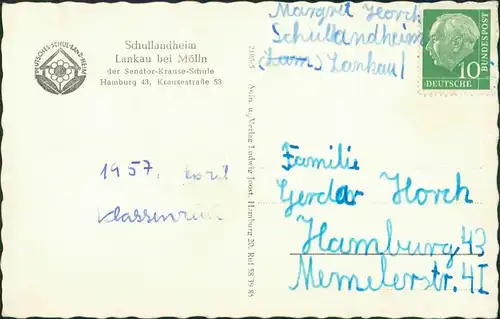 Ansichtskarte Lankau (Kr. Lauenburg) 4 Bild Schullandheim 1959