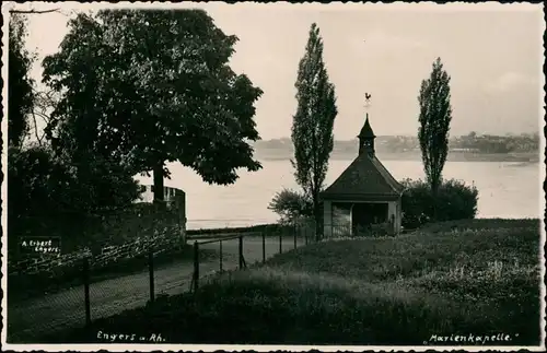 Ansichtskarte Engers Rhein-Neuwied (Rhein) Kapelle und Rhein 1923
