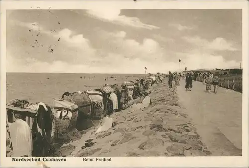 Ansichtskarte Cuxhaven Strand - Freibad 1930