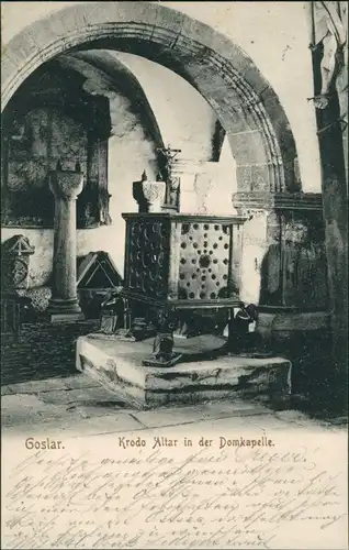 Ansichtskarte Goslar Domkapelle mit Krodo Altar, Innenansicht 1906