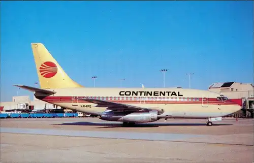 Postcard Atlanta Flugzeug CONTINENTAL AIRLINES Boeing 737-130 1990