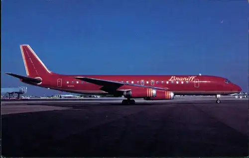 Ansichtskarte  Flugzeug BRANIFF INTERNATIONAL McDonnell Douglas DC-8-62 1990