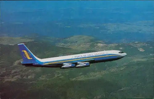 Ansichtskarte  Flugzeug PORTS-OF-CALL Boeing 707 1990