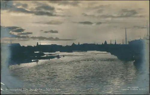 Postcard Stockholm Abendstimmung 1924