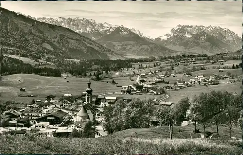 Ansichtskarte Reit im Winkl Panorama-Ansicht über Ort zum Kaisergebirge 1957
