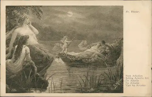 Ansichtskarte  Künstlerkarte: F. Rösler - Nach Arkadien 1927