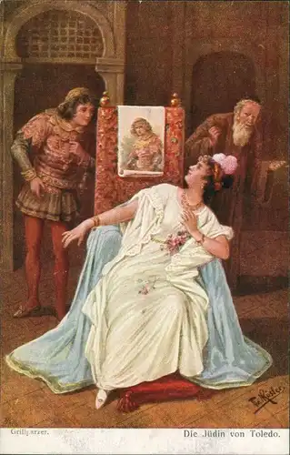 Ansichtskarte  Oper - Schauspieler, Grillparzer Die Jüdin von Toledo 1914
