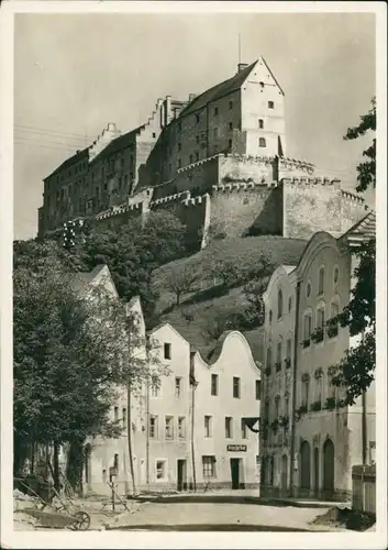 Ansichtskarte Burghausen Schloß von der Mautnerstraße 1928