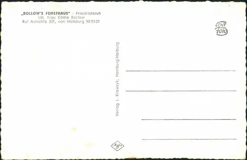 Ansichtskarte Aumühle Bollow Forsthaus - Friedrichsruh 1965