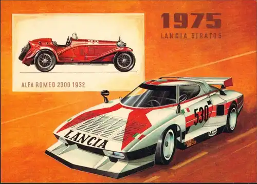 Ansichtskarte  Verkehr/KFZ: Auto Lancia Stratos Künstlerkarte 1989