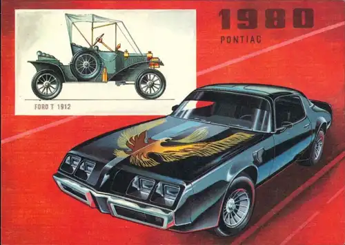 Ansichtskarte  Verkehr/KFZ: Auto Pontiac Künstlerkarte 1989