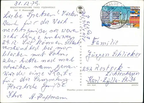 Postcard Posen Poznań 3 Bild: Messe 1979