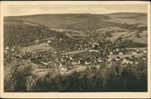 Ansichtskarte Oberschlema-Bad Schlema Blick auf die Stadt 1934
