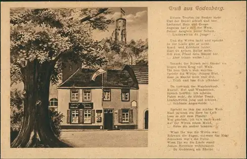 Ansichtskarte Bad Godesberg-Bonn Gasthof zur Lindenwirtin - Text 1930