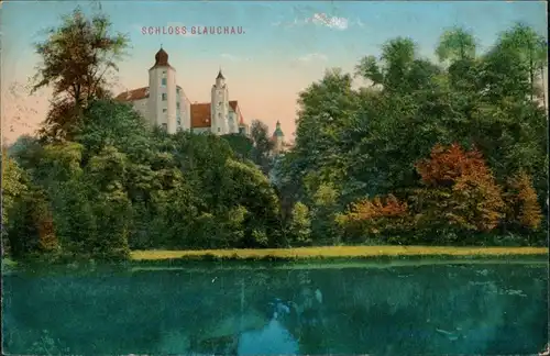 Ansichtskarte Glauchau Partie am Schloss, Heliocolorkarte 1913