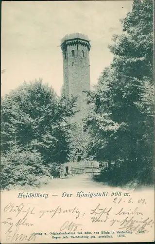 Heidelberg Königstuhl Partie am Turm auf 568 M. Höhe 1901/0000