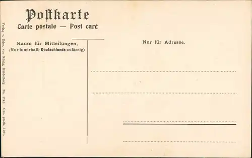 Heidelberg Stadtteilansicht Partie am Elisabethentor, Torbogen 1904