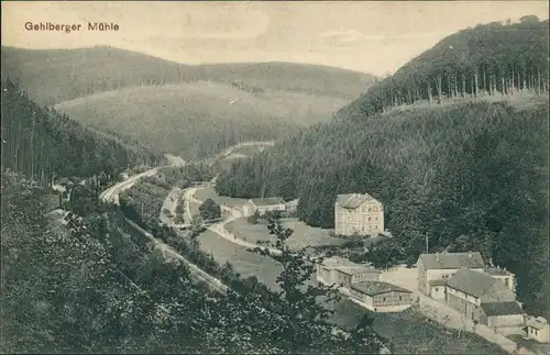 Ansichtskarte Gehlberg Gehlberger Mühle Panorama-Ansicht Tal Blick 1908