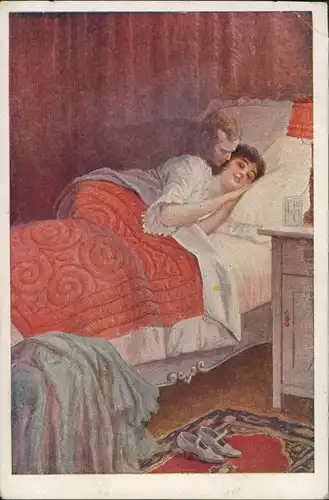 Künstlerkarte: Gemälde / Kunstwerke C Benesch Süßes Träumen 1917