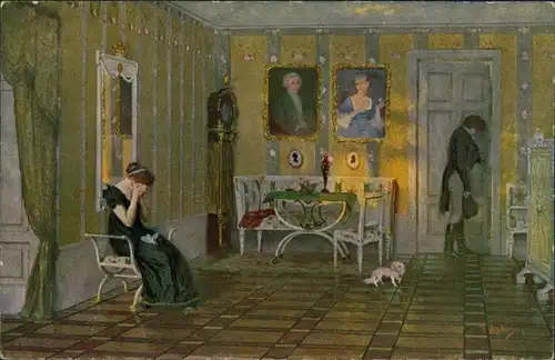 Fr. Skarbina: Sonnenuntergang Künstlerkarte: Gemälde / Kunstwerke 1913