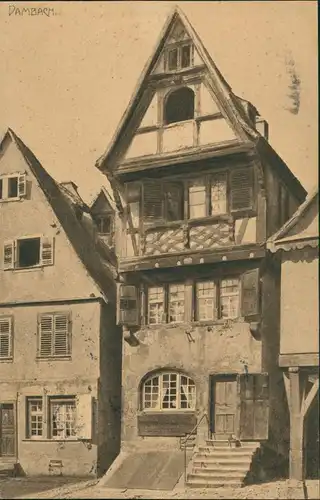 Dambach (Elsass/Alsace) DAMBACH (Elsass) Strasse alte Wohnhäuser 1905   AK gelaufen mit Stempel von KARLSRUHE
