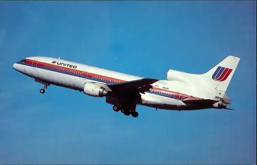 Ansichtskarte  Flugzeug UNITED AIRLINES Lockheed L1011-500 1986