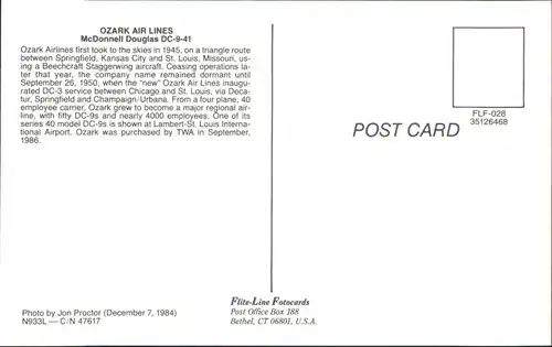 Flugzeug OZARK AIR LINES McDonnell Douglas DC-9-41 at Lambert 1984