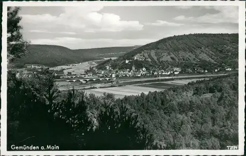 Gemünden a. Main Gesamtansicht Fernblick auf Gemünden a. Main 1960