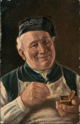 Ansichtskarte  Portrait Mann Künstlerkarte Art Postcard with old man 1920