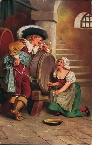 Künstlerkarte Erkal Serie "Ein Schwerenöter", Art Postcard 1920