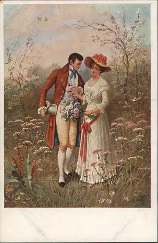 Menschen/Soziales Leben - Liebespaar E. Rössler "Frühling" 1920