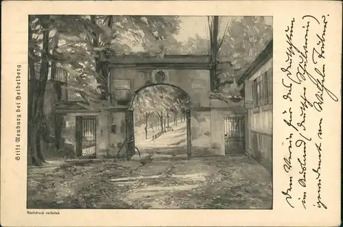 Ziegelhausen-Heidelberg Abtei Stift Neuburg bei Heidelberg, Eingangs-Portal 1914