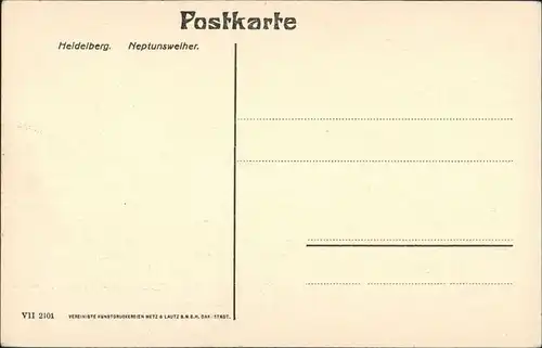 Ansichtskarte Heidelberg Partie am Neptunsweiher Stadtteilansicht 1910